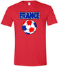 France Soccer Adult Gildan Soft Shirt