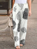 Autumn Fashion Printed Loose Pants Elastic Belt Wide Leg Pants