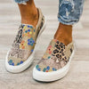 Large Size Women's Shoes Snake Skin Stitching Printed Flat Canvas Shoes Women