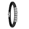 Personalized Mens Braided Genuine Leather Bracelet