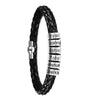 Personalized Mens Braided Genuine Leather Bracelet