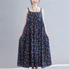 Floral Print Loose Cotton Hemp Show Slim Skirt Women''s Wear
