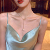 Fashion Clavicle Chain Long Small Drop Pearl Necklace Women''s Summer