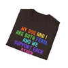 Feral Dog Mom T-Shirt | Funny Dog Lover Rainbow Paw Shirt