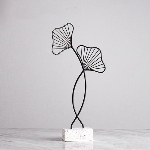 Iron Terrazzo Leaf Style Table Top Decoration