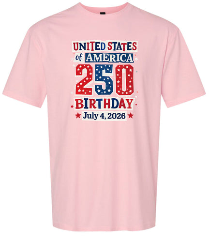 USA 250th Birthday Adult Gildan Soft Shirt