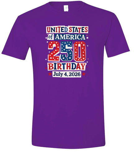 USA 250th Birthday Adult Gildan Soft Shirt