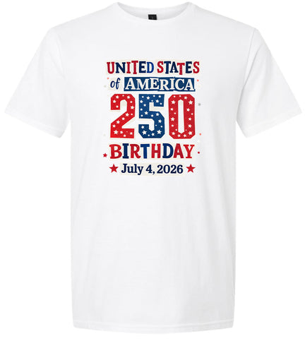 USA 250th Birthday Adult Gildan Soft Shirt