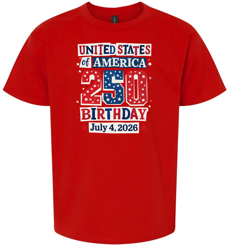 USA 250th Birthday Adult Gildan Soft Shirt