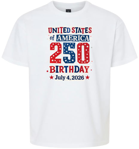 USA 250th Birthday Children's Gildan Soft Shirt