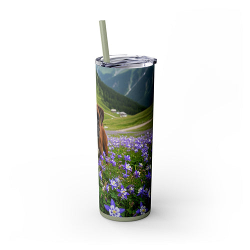 Skinny Tumbler with Straw – 20 oz Stainless Steel Cup