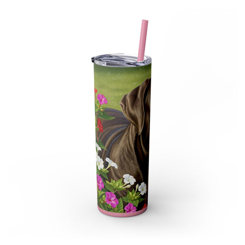 Skinny Tumbler with Straw – 20 oz Stainless Steel Cup