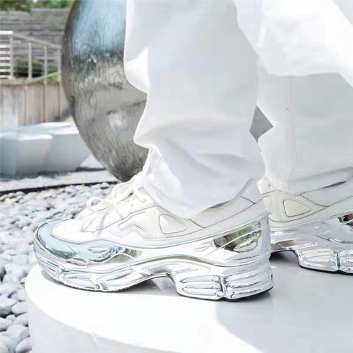New Cool Red on Shiny Silver Shoes for Women