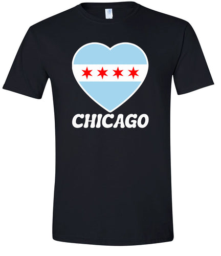 Chicago Heart Flag Children's Gildan Soft Shirt