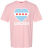 Chicago Heart Flag Adult Gildan Soft Shirt