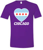 Chicago Heart Flag Adult Gildan Soft Shirt