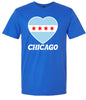 Chicago Heart Flag Adult Gildan Soft Shirt