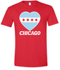 Chicago Heart Flag Adult Gildan Soft Shirt