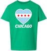 Chicago Heart Flag Children's Gildan Soft Shirt