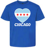 Chicago Heart Flag Children's Gildan Soft Shirt