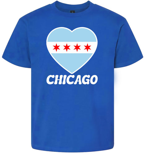 Chicago Heart Flag Children's Gildan Soft Shirt