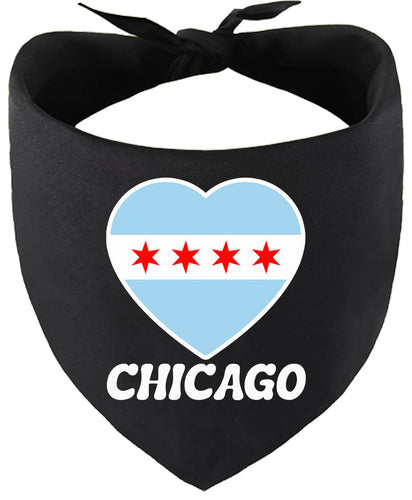Chicago Heart Flag Pet Bandana