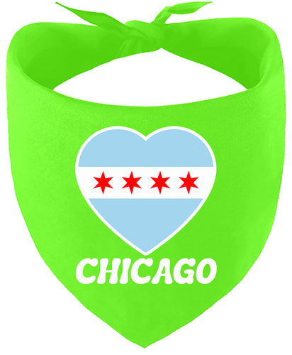 Chicago Heart Flag Pet Bandana