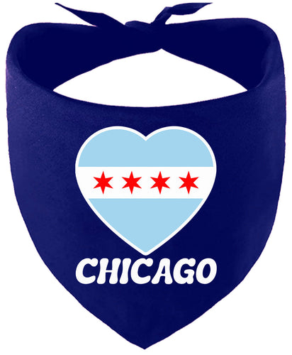 Chicago Heart Flag Pet Bandana