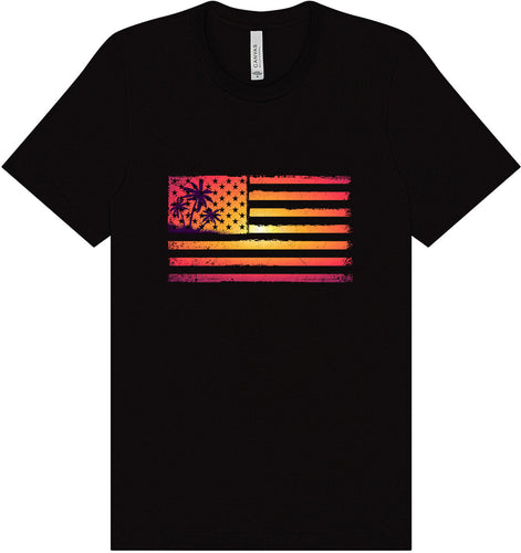Beach American Flag Adult Bella Canvas Shirt