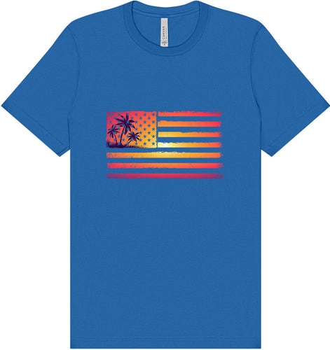 Beach American Flag Adult Bella Canvas Shirt