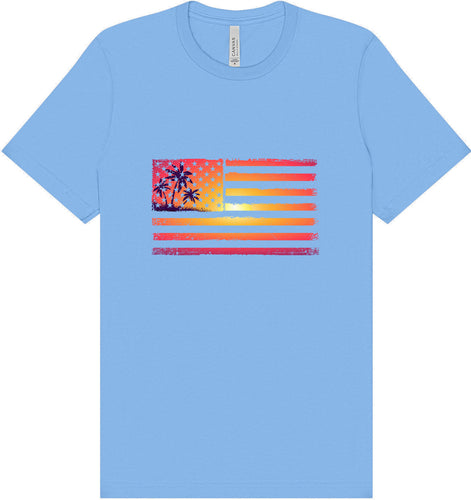 Beach American Flag Adult Bella Canvas Shirt