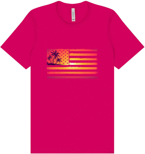 Beach American Flag Adult Bella Canvas Shirt