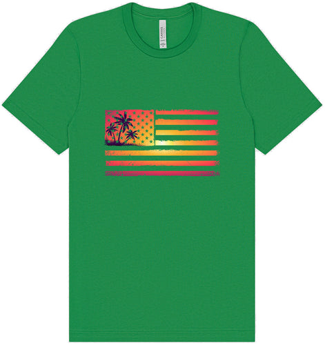 Beach American Flag Adult Bella Canvas Shirt