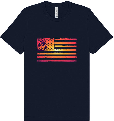 Beach American Flag Adult Bella Canvas Shirt