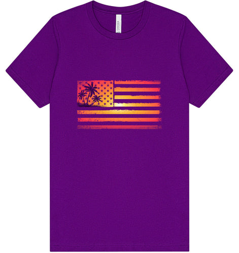 Beach American Flag Adult Bella Canvas Shirt