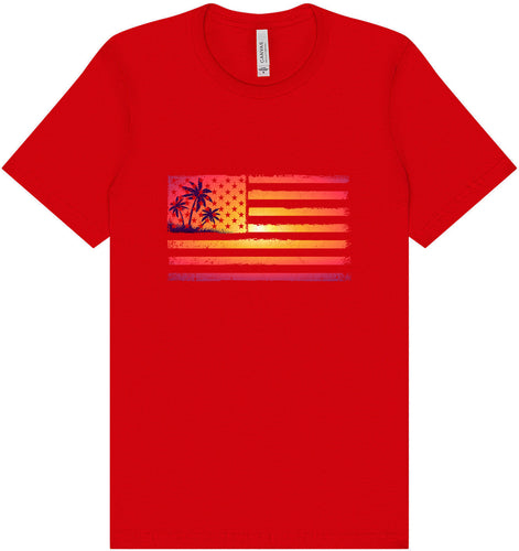 Beach American Flag Adult Bella Canvas Shirt