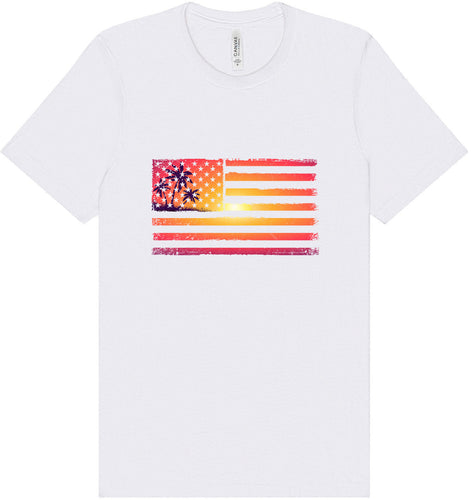 Beach American Flag Adult Bella Canvas Shirt