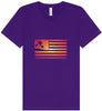 Beach American Flag Unisex V-Neck Shirt
