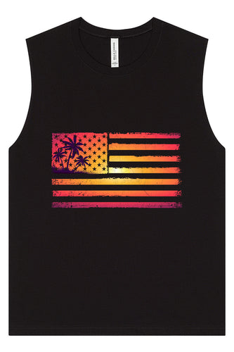 Beach American Flag Muscle Tank