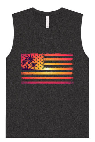 Beach American Flag Muscle Tank