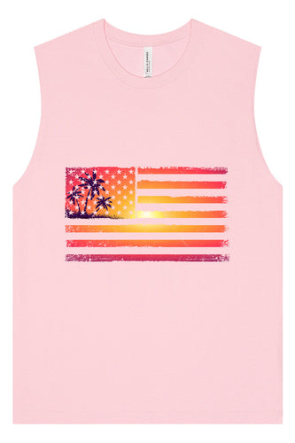 Beach American Flag Muscle Tank