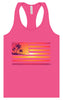 Beach American Flag Women's Racerback Tank