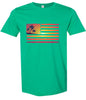 Beach American Flag Adult Gildan Soft Shirt