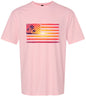 Beach American Flag Adult Gildan Soft Shirt