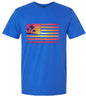 Beach American Flag Adult Gildan Soft Shirt