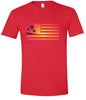 Beach American Flag Adult Gildan Soft Shirt