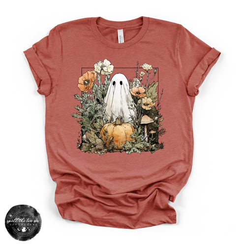 Ghostly Pumpkin Tee | Cute Spooky Halloween Graphic T-Shirt