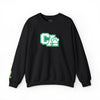 California Embroidered Crewneck Sweatshirt — Green Vintage 'CA' Paw Logo