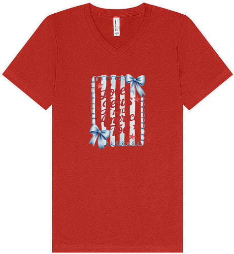 Loves Jesus and America Too Unisex V-Neck Shirt