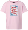 Loves Jesus and America Too Children's Gildan Soft Shirt